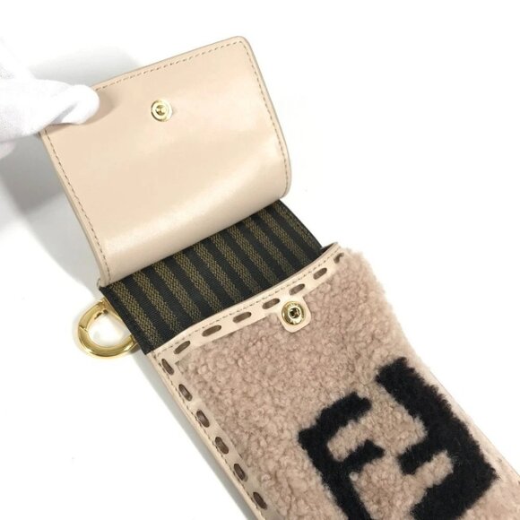 FENDI Smartphone case phone pouch FF logo fur charm boa bag Pouch - Picture 8 of 14